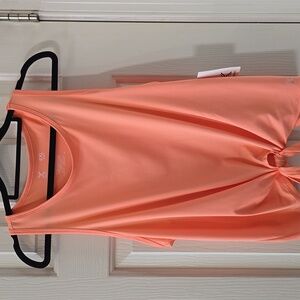 XERSION BRAND GIRL'S PLUS SIZE PEACH KNOTTED TANK TOP SIZE 2XL 20.5 PLUS